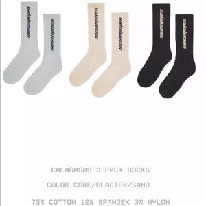 Yeezy Calabasas Season 6 3 Pack Core Socks